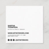 Innendekorator Blau Farbblock minimal Quadratische Visitenkarte (Rückseite)