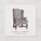 Innendekorator des Blumenstuhls Dekorationsseminar Quadratische Visitenkarte (Vorderseite)