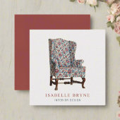 Innendekorator des Blumenstuhls Dekorationsseminar Quadratische Visitenkarte