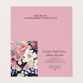 Innendekorator mit floraler Innenausstattung Faltk Visitenkarten (Außenseite Aufgefaltet)