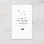 Innendesign Designer Farbsessel Telefonnummerkarte (Rückseite)