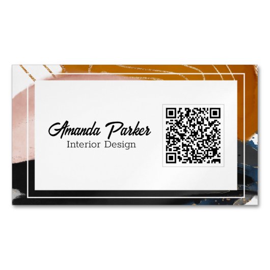 Innendesign Einfach Abstrakter QR-Code Magnetische Visitenkarte (Vorderseite)