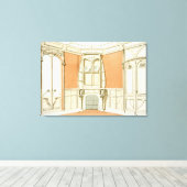 Innendesign für einen Speisesaal, Illustration für Leinwanddruck (Insitu (Holzboden))