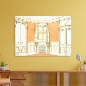 Innendesign für einen Speisesaal, Illustration für Leinwanddruck (Insitu (Wohnzimmer))