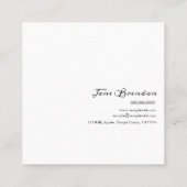 Innendesign-Inszenierung des französischen Wasserf Quadratische Visitenkarte (Rückseite)