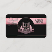 Innendesign oder Architektenlogo Schwarz und Rose Visitenkarte (Vorderseite)