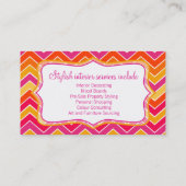 Innendesign Zickzack Zick-Zack fett Visitenkarte (Rückseite)