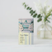 INNENDESIGNER, ARCHITEKTUR Monogramm Aquamarin Visitenkarte (Stehend Vorderseite)