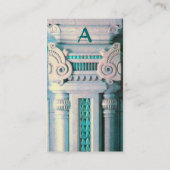 INNENDESIGNER, ARCHITEKTUR Monogramm Aquamarin Visitenkarte (Rückseite)