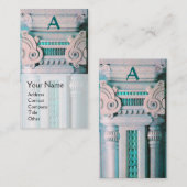 INNENDESIGNER, ARCHITEKTUR-Monogramm, grün Visitenkarte (Vorne/Hinten)