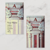 INNENDESIGNER, ARCHITEKTUR Monogramm Rot Weiß Visitenkarte (Vorne/Hinten)