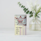 INNENDESIGNER, ARCHITEKTUR Monogramm Rot Weiß Visitenkarte (Stehend Vorderseite)