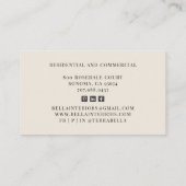 Innendesigner Charcoal Grau Cream Muster Visitenkarte (Rückseite)