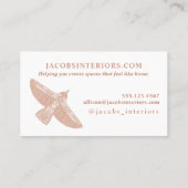 Innendesigner Folk Birds Muster Visitenkarte (Rückseite)