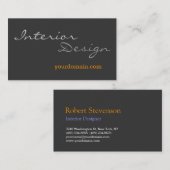 Innendesigner Grau-moderne Visitenkarte (Vorne/Hinten)