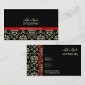 Innendesigner-Visitenkarte, Damask Visitenkarte (Vorne/Hinten)