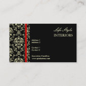 Innendesigner-Visitenkarte, Damask Visitenkarte (Rückseite)
