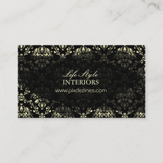 Innendesigner-Visitenkarte, Damask Visitenkarte (Vorderseite)