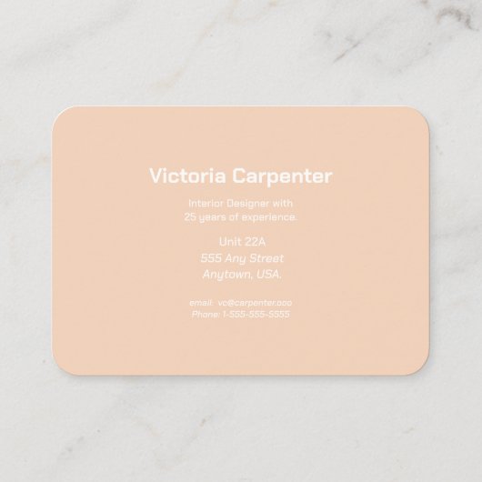 Innendesignspezialist Visitenkarte (Rückseite)