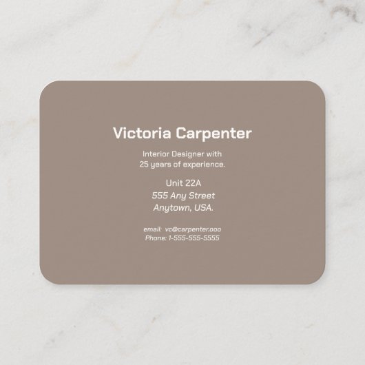 Innendesignspezialist Visitenkarte (Rückseite)