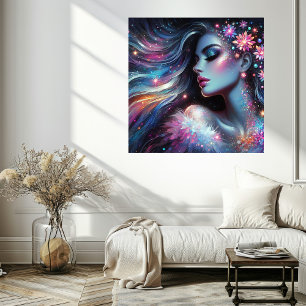 Innenfriedposter der Frau mit lebhaften Farben Poster