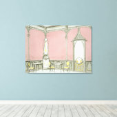 Innengestaltung einer Brasserie, Illustration aus Leinwanddruck (Insitu (Holzboden))