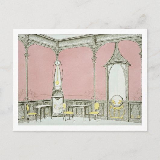 Innengestaltung einer Brasserie, Illustration aus Postkarte (Vorderseite)