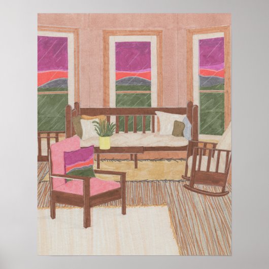 Innengestaltung in Lila und rosa Poster (Vorne)