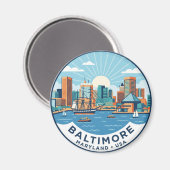 Innenhafen, Baltimore USA Magnet (Vorderseite/Rückseite)