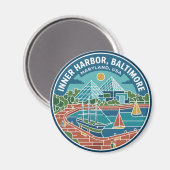Innenhafen, Baltimore USA Magnet (Vorderseite/Rückseite)