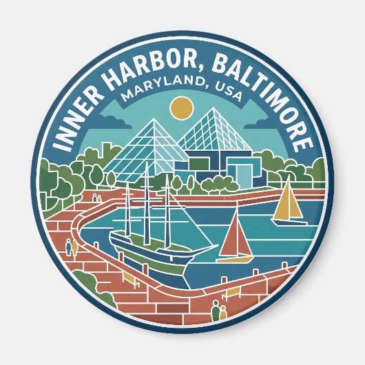 Innenhafen, Baltimore USA Magnet (Vorne)