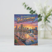 Innenhafen, Baltimore USA Postkarte (Stehend Vorderseite)