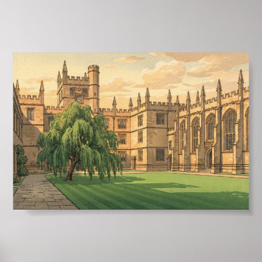 Innenhof der Universität Oxford Poster (Vorne)