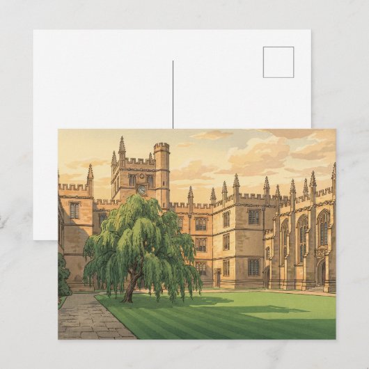Innenhof der Universität Oxford Postkarte (Vorne/Hinten)