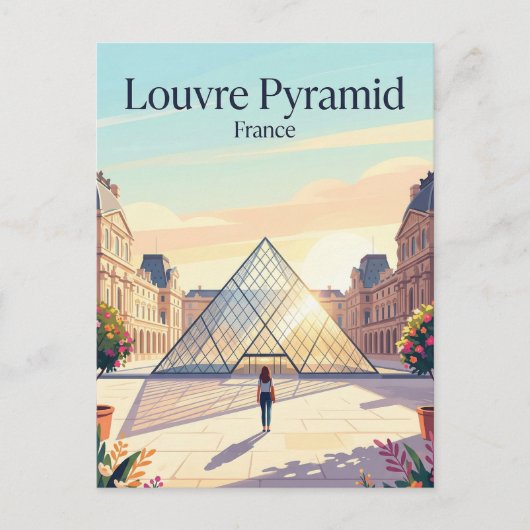 Innenhof des Louvre-Museums Frankreich Postkarte (Vorderseite)