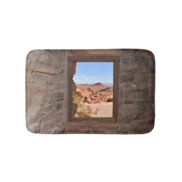 Innenkabine mit Aussicht auf das Feuertal Badematte