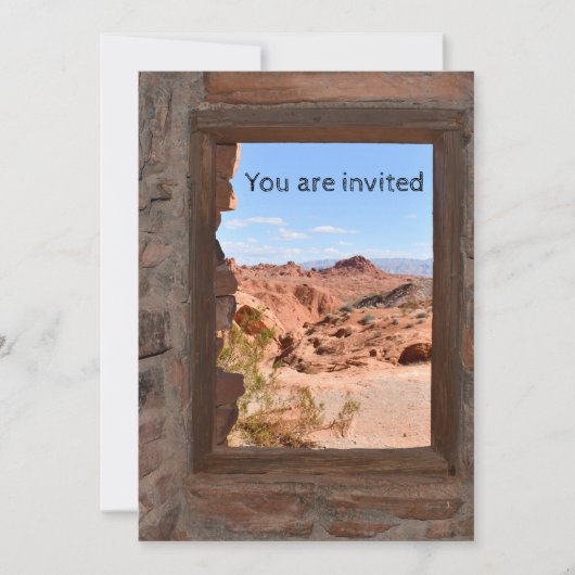 Innenkabine mit Aussicht auf das Feuertal Einladung (Vorderseite)