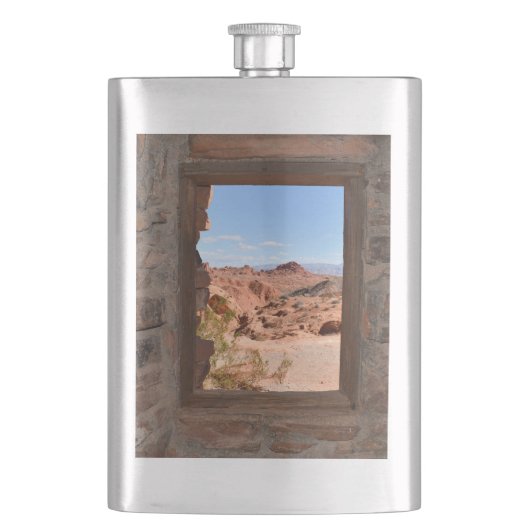 Innenkabine mit Aussicht auf das Feuertal Flachmann (Vorderseite)