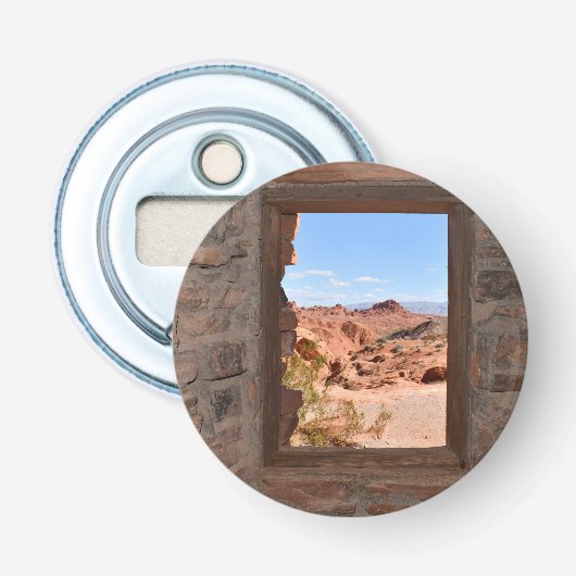 Innenkabine mit Aussicht auf das Feuertal Flaschenöffner (Vorderseite)