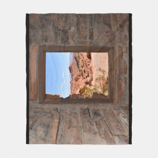 Innenkabine mit Aussicht auf das Feuertal Fleecedecke (Vorderseite)