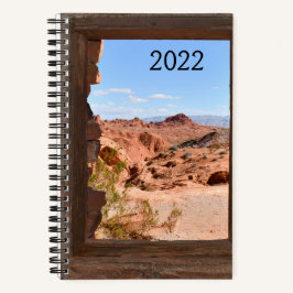 Innenkabine mit Aussicht auf das Feuertal Notizblock