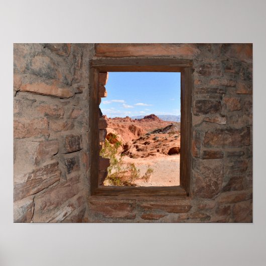 Innenkabine mit Aussicht auf das Feuertal Poster (Vorne)