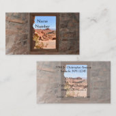 Innenkabine mit Aussicht auf das Feuertal Visitenkarte (Vorne/Hinten)