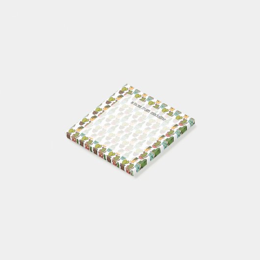 Innenkakteen und Sukkulente im Rohrmuster Post-it Klebezettel (angewinkelt)