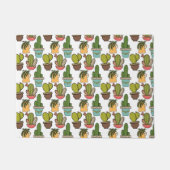 Innenkaktus u. Succulents im Topf-Muster Fußmatte (Vorderseite)