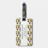 Innenkaktus u. Succulents im Topf-Muster Gepäckanhänger (Rückseite vertikal)