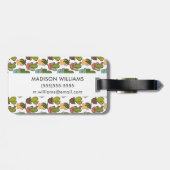 Innenkaktus u. Succulents im Topf-Muster Gepäckanhänger (Rückseite horizontal)