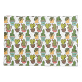 Innenkaktus u. Succulents im Topf-Muster Kissenbezug (Rückseite-Links)