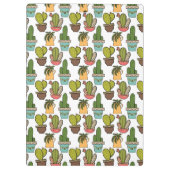 Innenkaktus u. Succulents im Topf-Muster Klemmbrett (Rückseite)