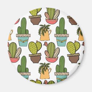 Innenkaktus u. Succulents im Topf-Muster Magnet